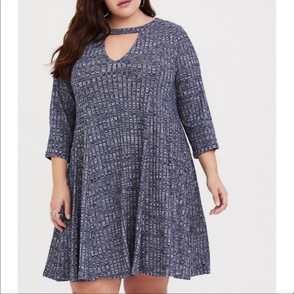 💙💙 TORRID NAVY CHOKER NECK RIBBED SWEATER DRESS 💙💙